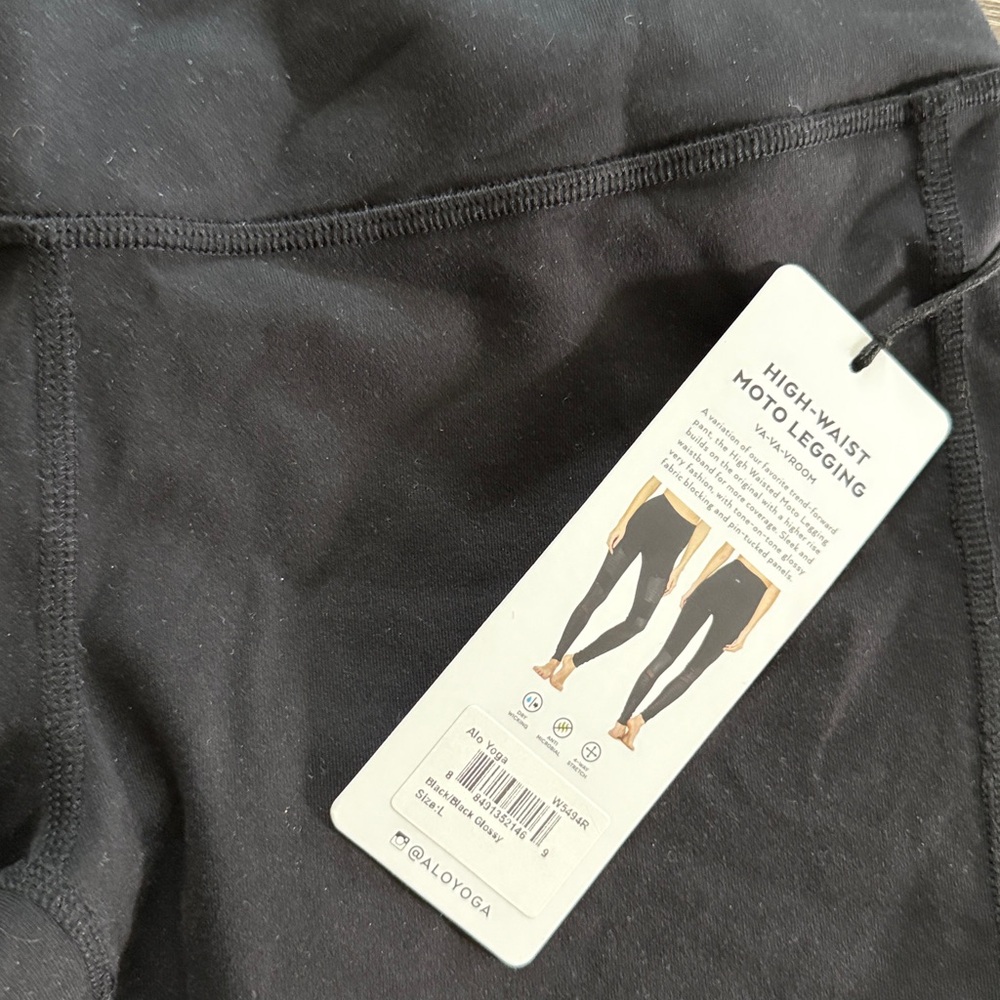 ALO Yoga Black High-Waist Moto Legging - L - Picture 3 of 4